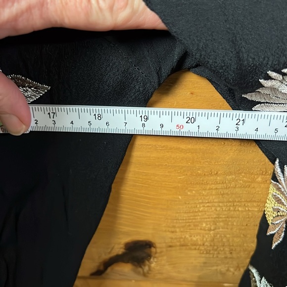 ELEVENSES Embroidered Solstice Floral Bomber Jacket size XS Anthropologie Black - Picture 6 of 13